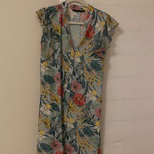 ZARA Basic Tropical Print Dress
